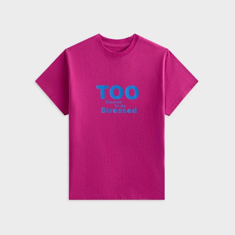 NEW GUIZIO women's too blessed tee in pink